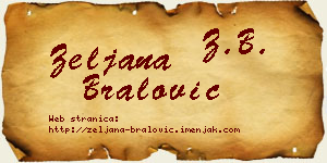 Željana Bralović vizit kartica